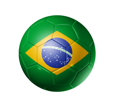 Brezilya bayrağı, Dünya Futbol Kupası 2010 3D futbol topu. Beyaz kırpma yolu ile izole