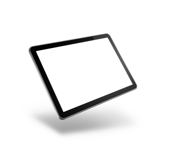 Saydam bir arkaplanda dijital tablet pc izole edildi. 3B illüstrasyon