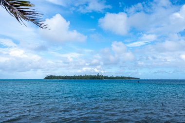 Fransız Polinezyası 'nın Huahine kıyısında yer alan Motu Araara, kristal berrak mavi sular ve tropikal manzaralarla çevrili yemyeşil bir adadır.