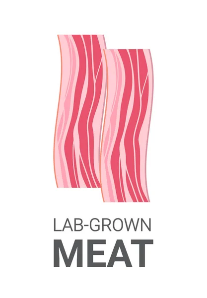 Pancetta Carne Rossa Coltivata Partire Cellule Animali Laboratorio Artificiale Produzione — Vettoriale Stock