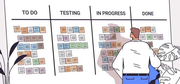 İş adamı ajandası haftalık toplantı takvimi program program görev kurulu ile iş planlama haberleri zaman çizelgesi kavramı yatay vektör ilüstrasyonuName