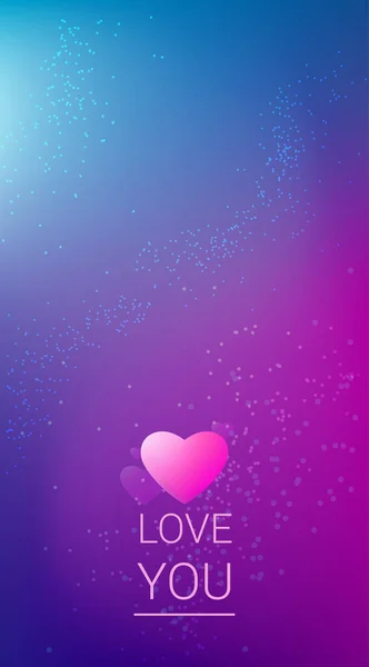 Love Hearts Happy Valentine Day Holiday Celebration Concept Vertical Copy — 图库矢量图片