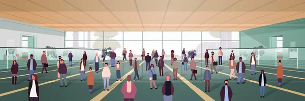 Мужчины Пассажиры Терминала Аэропорта Горизонтальная Векторная Иллюстрация — стоковый вектор
