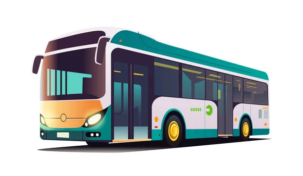 City Bus Vehicle Modern Public Transport Urban Countryside Traffic Comfortable — Stock Vector