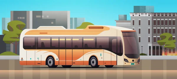 Şehir Otobüsü Modern Toplu Taşıma Aracı Kentsel Kırsal Trafik Konsepti — Stok Vektör