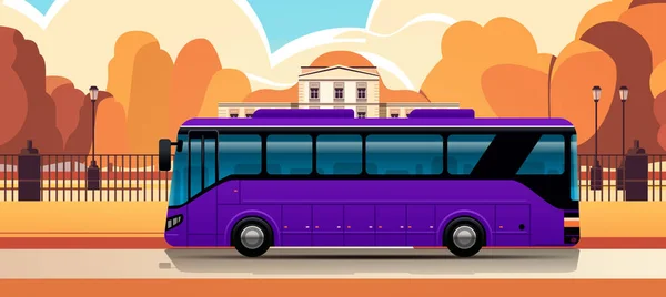 City Bus Vehicle Modern Public Transport Urban Countryside Traffic Comfortable — Stock Vector