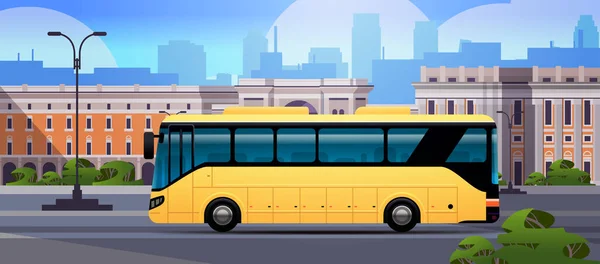 Autobús Urbano Vehículo Moderno Transporte Público Tráfico Urbano Rural Cómodo — Vector de stock