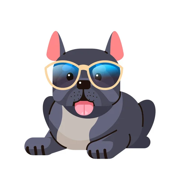 Ευτυχισμένη Εθνική Ημέρα Σκύλου Ευχετήρια Κάρτα Χαριτωμένο Σκυλάκι Διακοπές Γυαλιά — Διανυσματικό Αρχείο