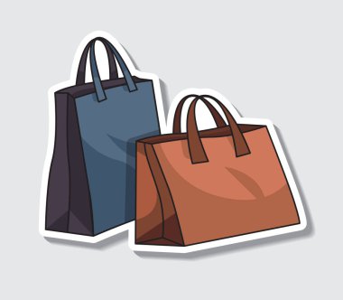 El çantaları sticker marka kıyafetler ve aksesuarlar outlet sezon büyük satış özel indirimli vektör illüstrasyonu