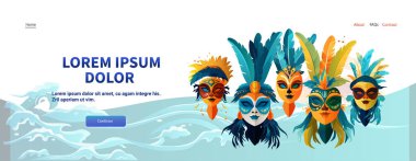 Brezilya 'da renkli maskeler Brezilya bayramı kutlaması davetiye kartı kültürünü ve geleneksel karnaval parti kavramını selamlıyor Brezilya şenlikli ruh hali yatay kopyalama uzay vektöründe popüler olay