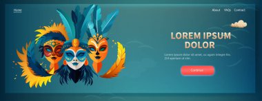 Brezilya 'da renkli maskeler Brezilya bayramı kutlaması davetiye kartı kültürünü ve geleneksel karnaval parti kavramını selamlıyor Brezilya şenlikli ruh hali yatay kopyalama uzay vektöründe popüler olay