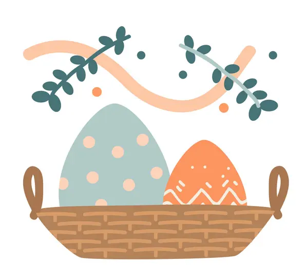 Щасливі Великодні Вітальні Листівки Яйцями Пастельних Тонах Весняні Святкові Святкові — стоковий вектор