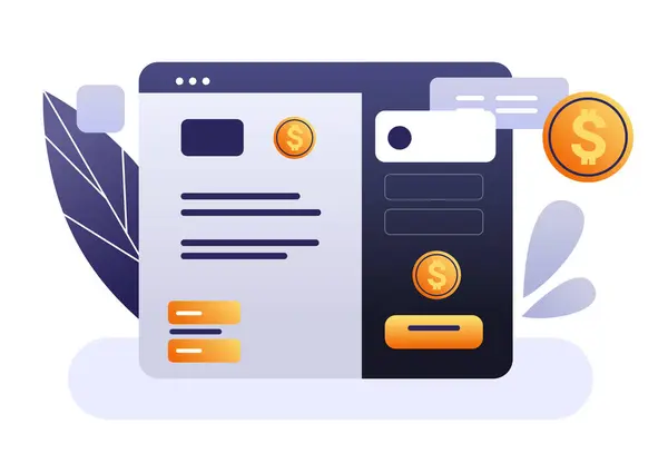 Online Banking Smart Wallet Payment Application Fintech Business Investment Concept Vecteurs De Stock Libres De Droits