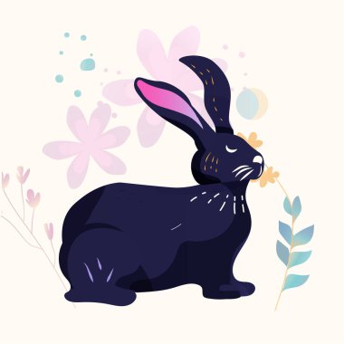 Tavşanlı Paskalya Bayramı kutlama kartı illüstrasyonunuz kutlu olsun.