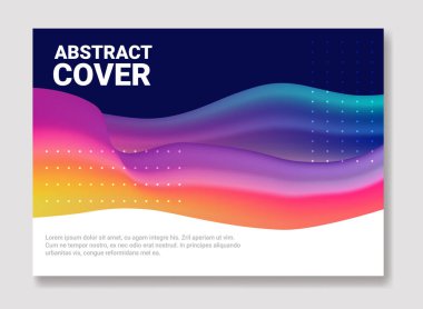 Abstract Cover with Gradient Waves for advertising and brand promotion. Bold colors with layered wave patterns and dotted accents. A4 layout for posters and flyers vector illustration. clipart