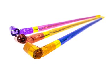 Parti kornası beyaz arkaplanda izole