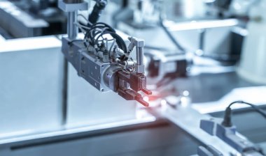 Akıllı robot akıllı fabrika, endüstri 4.0 ve teknoloji üzerinde çalışıyor..