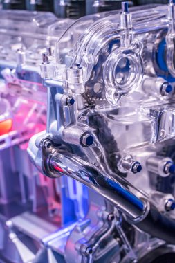 Eko otomobil motorunun elektrik sistemi, otomotiv bölümü kavramı.