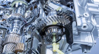 Araba otomotiv şanzımanının metalik arka planı