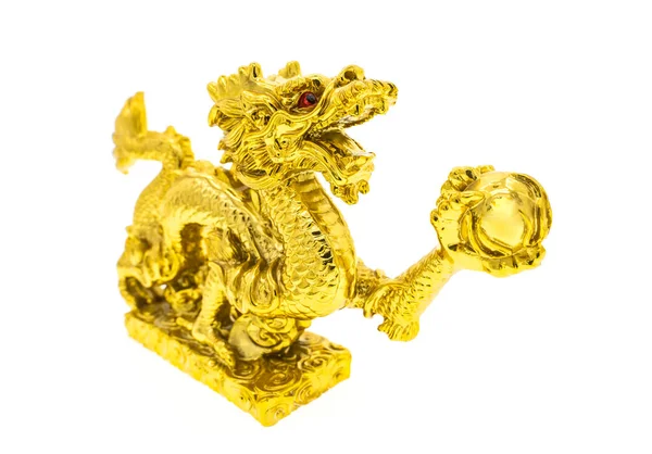 Beyaz arka planda izole edilmiş ejderha sanatı ile yeni yıl dekorasyonu