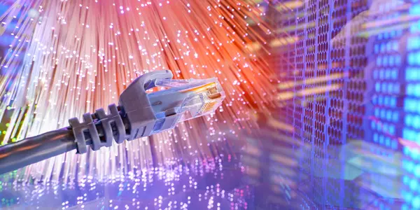 Ethernet Kabel Lan Internet Draht Datenverbindung Vernetzung Und Kommunikation — Stockfoto