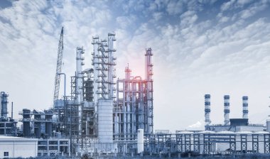 Gaz işleme fabrikası. Gaz ve petrol sanayiinin manzarası