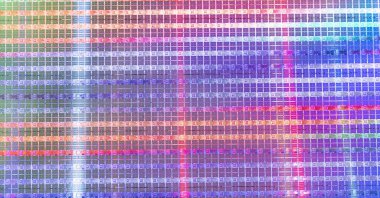 Elektronik aletlerde entegre devrelerin imalatı için kullanılan yarı iletken malzemelerden oluşan silikon gofretler ve mikro devreler. 