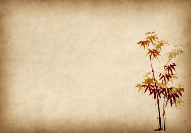 Eski Kağıt Arkaplanda resmin bambu resmi