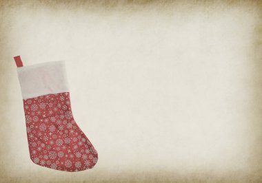 Noel çorabı ve hediyeler eski moda arka planda ahşap arka planda