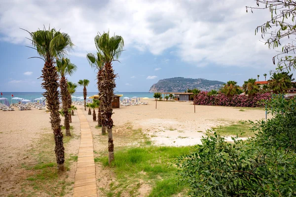 Пляж Алании Турции Туристический Пейзаж Стоковая Картинка
