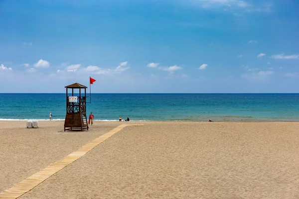 Pusta Plaża Alanya Turcji Krajobraz Turystyczny Zdjęcie Stockowe