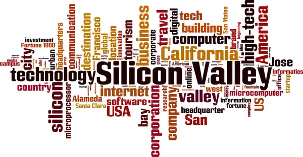 Silicon Valley Slovo Cloud Koncept Koláž Složená Slov Silicon Valley — Stockový vektor