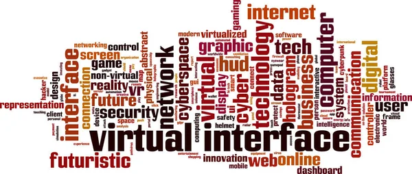 Interfaccia Virtuale Parola Concetto Cloud Collage Fatto Parole Sull Interfaccia — Vettoriale Stock