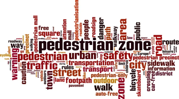 Pedestrian Zone Word Cloud Concept Collage Made Words Pedestrian Zone — Stock Vector