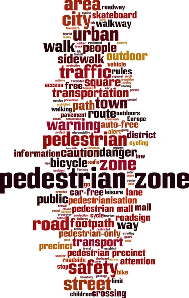 Pedestrian Zone Word Cloud Concept Collage Made Words Pedestrian Zone — Stock Vector