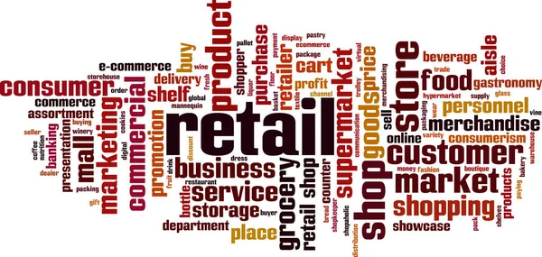 Retail Concepto Nube Palabras Collage Hecho Palabras Sobre Retail Ilustración — Vector de stock