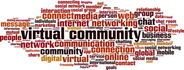 Communauté Virtuelle Concept Nuage Mots Collage Composé Mots Sur Communauté — Image vectorielle