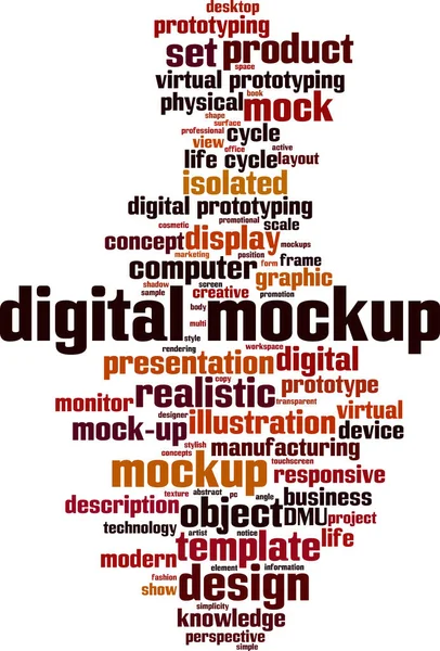 Digital Mockup Word Cloud Concept Collage Made Words Digital Mockup — Stock Vector