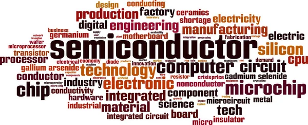 Concepto Nube Palabras Semiconductor Collage Hecho Palabras Sobre Semiconductores Ilustración Vectores de stock libres de derechos