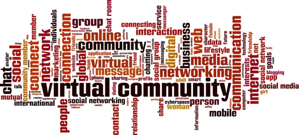 Comunidad Virtual Concepto Nube Palabras Collage Hecho Palabras Sobre Comunidad Vector de stock