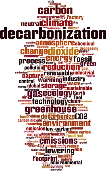 Decarbonization Word Cloud Concept Collage Made Words Decarbonization Vector Illustration — Stock Vector