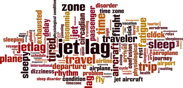 Koncepcja Chmury Słowa Jet Lag Kolaż Zrobiony Słów Jet Lag — Wektor stockowy