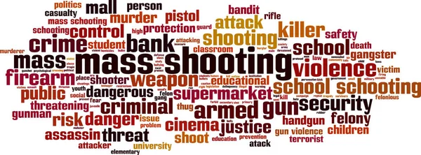 Mass Shooting Word Cloud Concept Koláž Složená Slov Hromadném Střílení — Stockový vektor