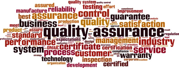 Zajištění Kvality Slovo Cloud Koncept Koláž Složená Slov Zajišťování Kvality — Stockový vektor