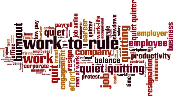 Work Rule Ord Moln Koncept Collage Gjort Ord Arbete Till — Stock vektor