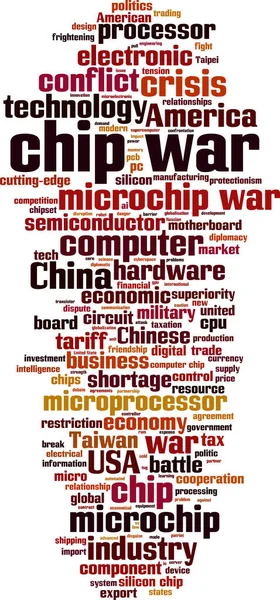 Concepto Nube Palabras Guerra Chip Collage Hecho Palabras Sobre Guerra Gráficos vectoriales