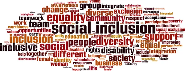 Inclusion Sociale Concept Nuage Mot Collage Composé Mots Sur Inclusion Vecteurs De Stock Libres De Droits