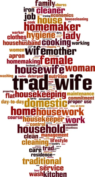 貿易妻の単語の雲の概念 貿易妻についての言葉で作られたコラージュ ベクターイラスト ストックベクター