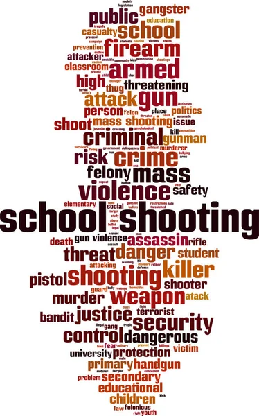 学校拍摄单词云的概念 关于校园枪击案 科拉吉说了很多话 矢量说明 — 图库矢量图片#