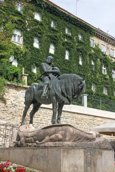 Zagreb Kroatien Juli 2023 Sankt George Dödar Draken Skulptur Zagreb — Stockfoto
